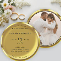 Gold Coin Elegant Photo Wedding