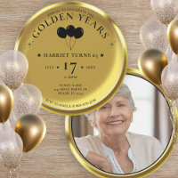 Gold Coin Golden Years Photo 65th Birthday Party