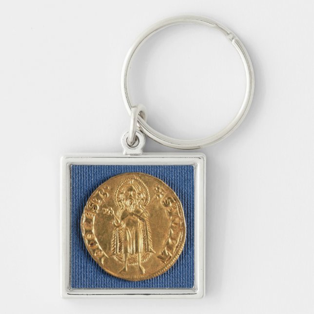 Gold coin, with St. John the Baptist, 16th century Key Ring (Front)