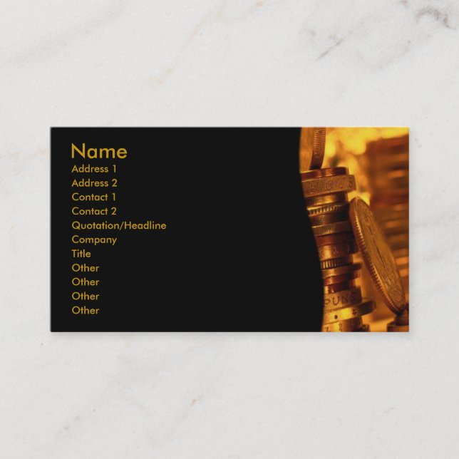 Gold Coins Business Card (Front)