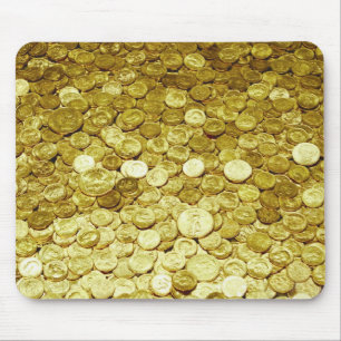 gold coins mouse pad