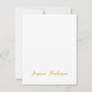 Gold Color Calligraphy Professional Custom Name RSVP Card