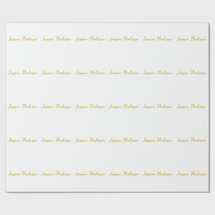 Gold Color Calligraphy Professional Custom Name Wrapping Paper