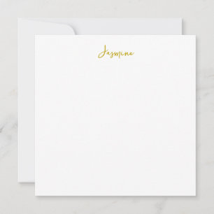 Gold Color Calligraphy Professional Name Flat Card