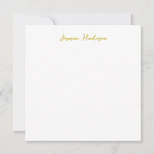 Gold Color Calligraphy Professional Name Flat Card