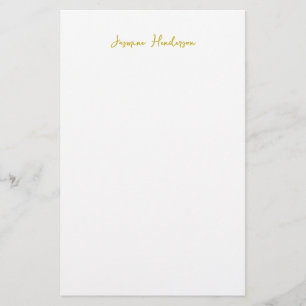 Gold Color Calligraphy Professional Name Stationery