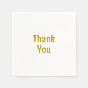 Gold Color Calligraphy Professional Thank You Napkin