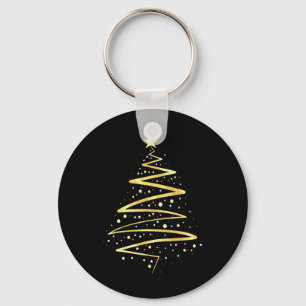 Gold Color Christmas Tree Design  Key Ring