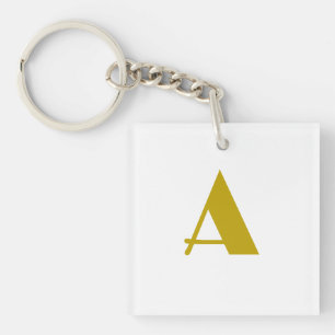 Gold Color Custom Monogram Initial Letter Plain Key Ring