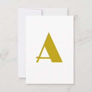 Gold Color Custom Monogram Initial Letter Plain RSVP Card