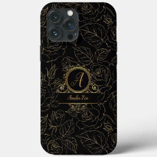 Gold color/faux rose-custom-template- iPhone 13 pro max case