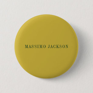 Gold Color Minimalist Plain Modern  6 Cm Round Badge