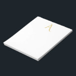 Gold Color Monogram Initial Professional White Notepad<br><div class="desc">This template can be customized to meet all professional occupations.</div>