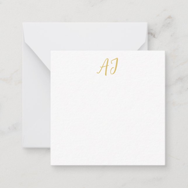 Gold Color Monogram Professional Classical Initial Card (Front)
