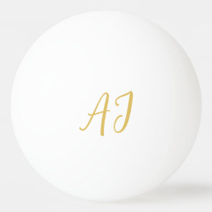Gold Color Monogram Professional Classical Initial Ping Pong Ball