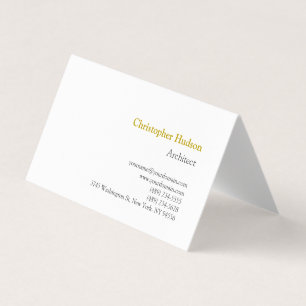 Gold Color Name Black White Simple Plain Business Card