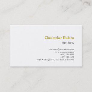Gold Color Name Black White Simple Plain Business Card