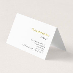 Gold Color Name Minimalist Simple Plain  Business Card
