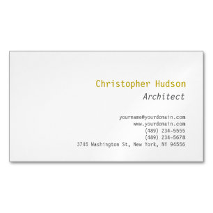 Gold Color Name Minimalist Simple Plain  Magnetic Business Card