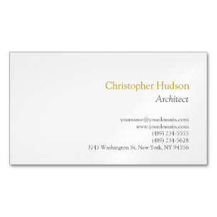 Gold Color Name Minimalist Simple Plain Magnetic Business Card