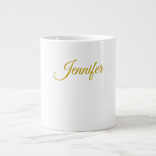 Gold color name professional minimalist modern large coffee mug
