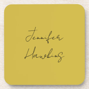 Gold color professional plain handwriting coaster