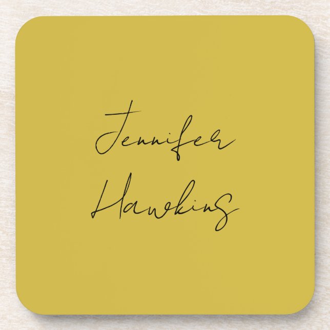 Gold color professional plain handwriting coaster (Front)