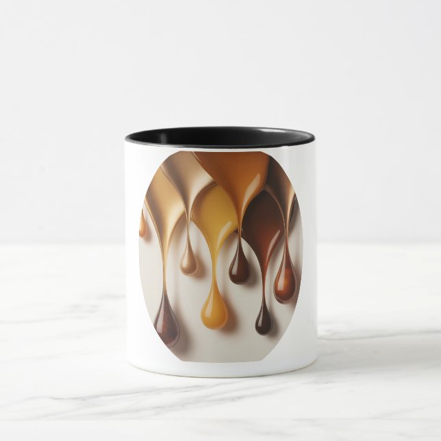 Gold Colors in Motion – Design Abstrait Doré Mug (Center)