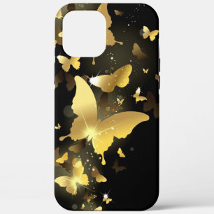 gold-colour butterfly, background, design, sparkle iPhone 12 pro max case