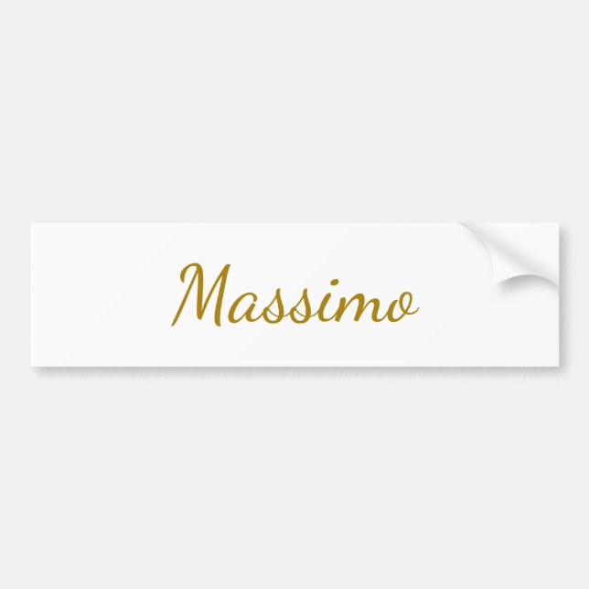 Gold Colour Calligraphy Elegant Plain Simple Name Bumper Sticker (Front)