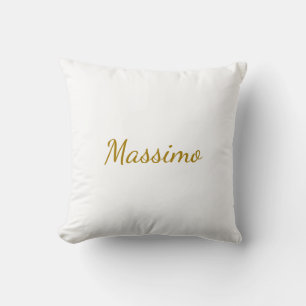 Gold Colour Calligraphy Elegant Plain Simple Name Cushion