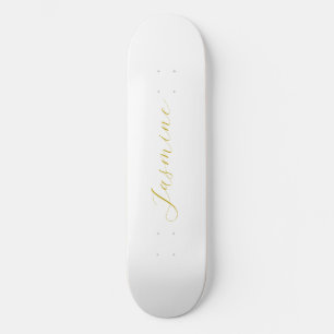 Gold Colour Calligraphy Professional Custom Name Skateboard