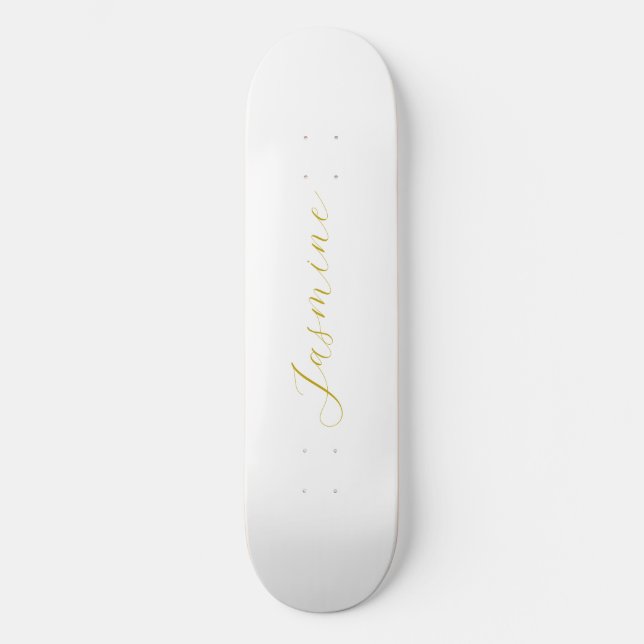 Gold Colour Calligraphy Professional Custom Name Skateboard (Front)