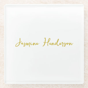 Gold Colour Calligraphy Professional Glass Coaster