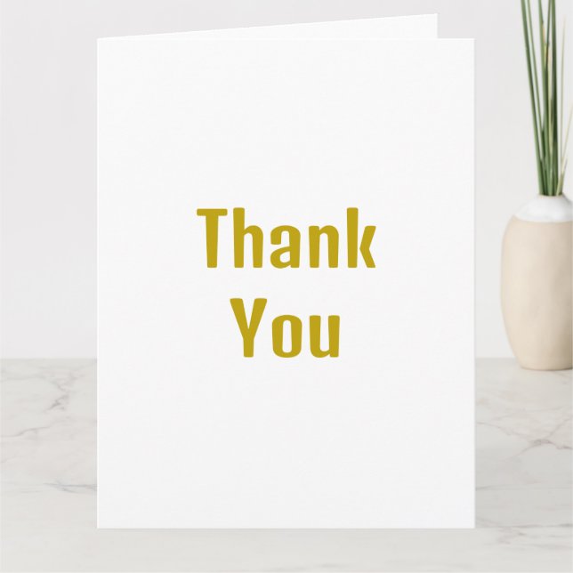 Gold Colour Calligraphy Professional Name  Thank You Card (Front)