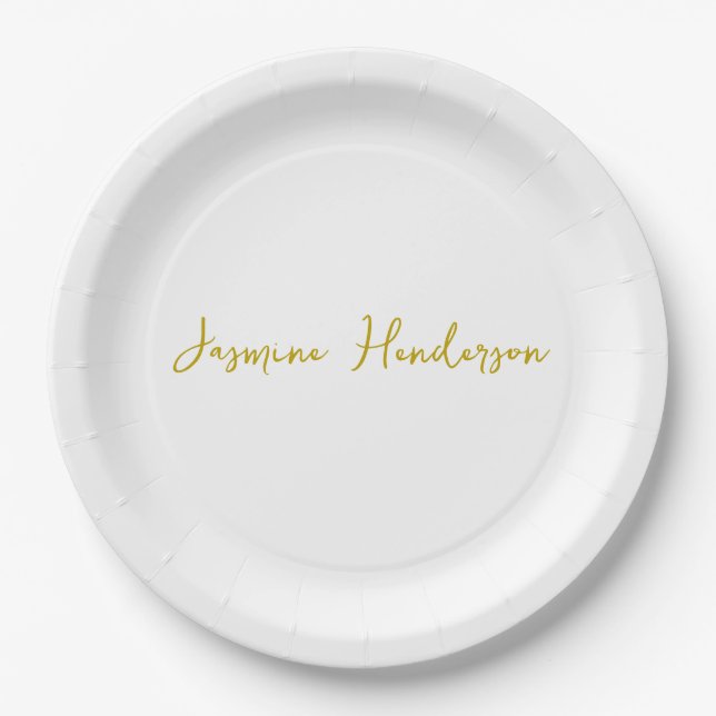 Gold Colour Calligraphy Professional Paper Plate (Front)