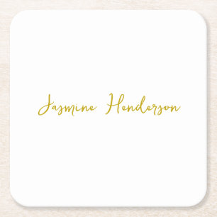 Gold Colour Calligraphy Professional  Square Paper Coaster