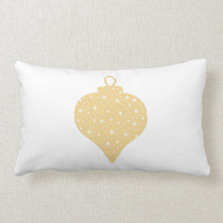 Gold Colour Christmas Bauble Design. Lumbar Cushion