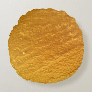 Gold colour concrete wall textureabstract, ancient round cushion