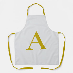 Gold Colour Custom Monogram Initial Letter Apron