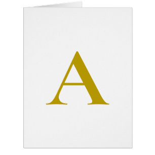 Gold Colour Custom Monogram Initial Letter Card