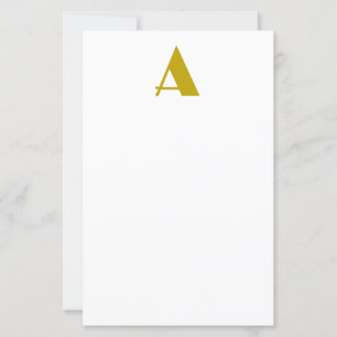 Gold Colour Custom Monogram Initial Letter Paper