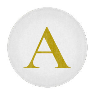 Gold Colour Custom Monogram Initial Letter Plain Cutting Board