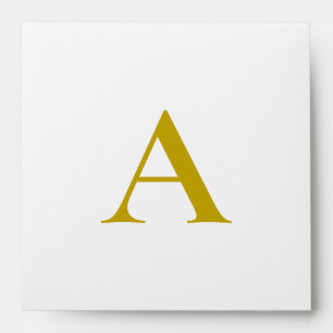 Gold Colour Custom Monogram Initial Letter Plain Envelope