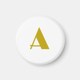 Gold Colour Custom Monogram Initial Letter Plain Magnet