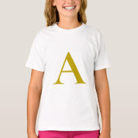 Gold Colour Custom Monogram Initial Letter Plain