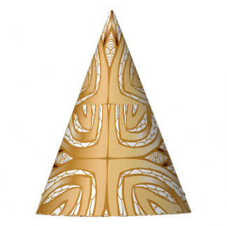 Gold colour, decorative seamless pattern. party hat