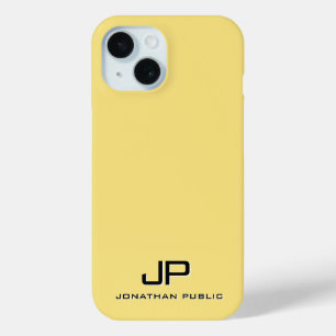 Gold Colour Elegant Monogram Custom Template iPhone 15 Case
