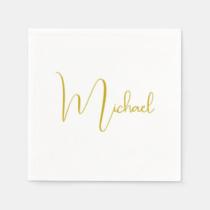 Gold Colour Elegant Stylish Trendy Unique Script Napkin