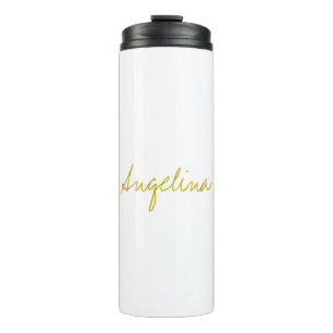 Gold Colour Elegant Stylish Trendy Unique Script Thermal Tumbler